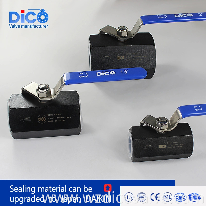 CE ISO TS 2000WOG Hexagonal de acero al carbono NPT 1PC Válvula de bola flotante industrial